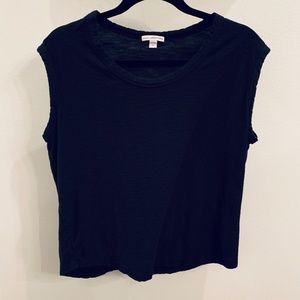 James Perse Black Cotton Modal Muscle Tee - 2/M